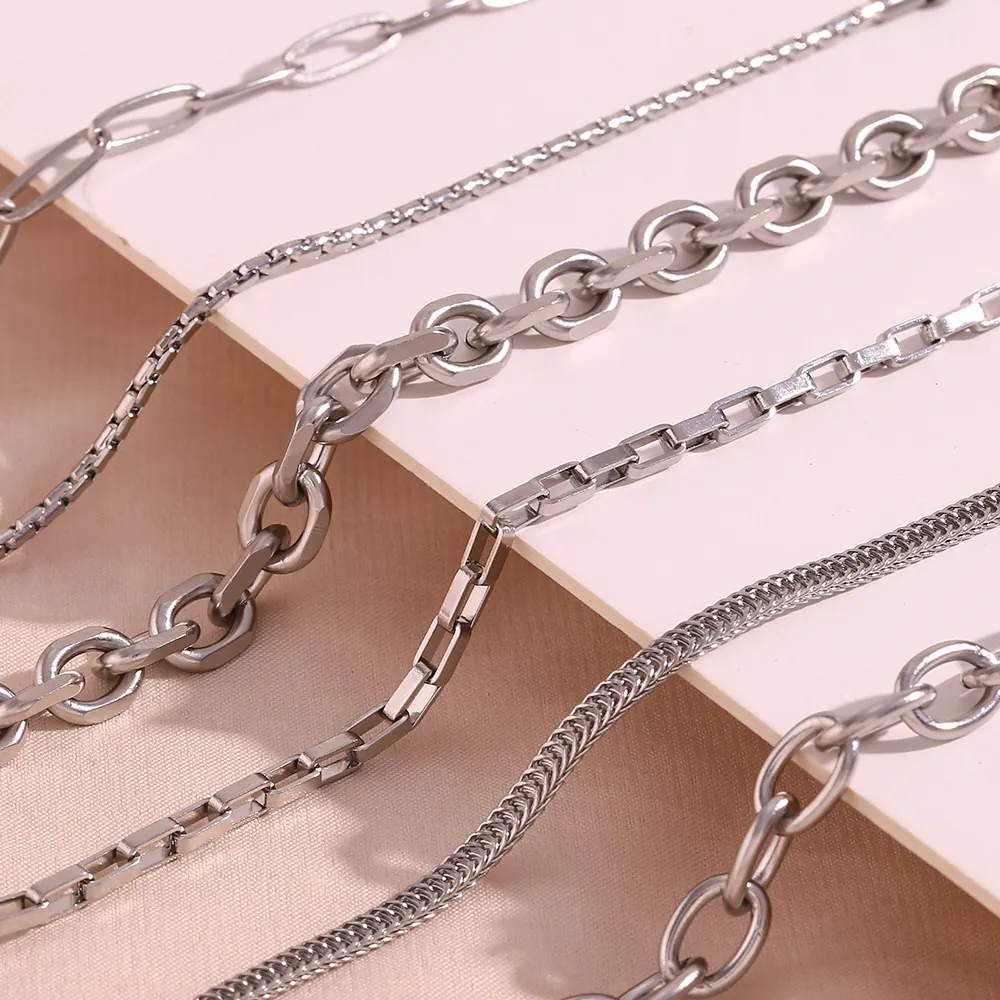 Minimalist 316L Stainless Steel Bracelet Chain For Women Adjustable Polished Box Snake Paperclip Link Fashion Jewelry
