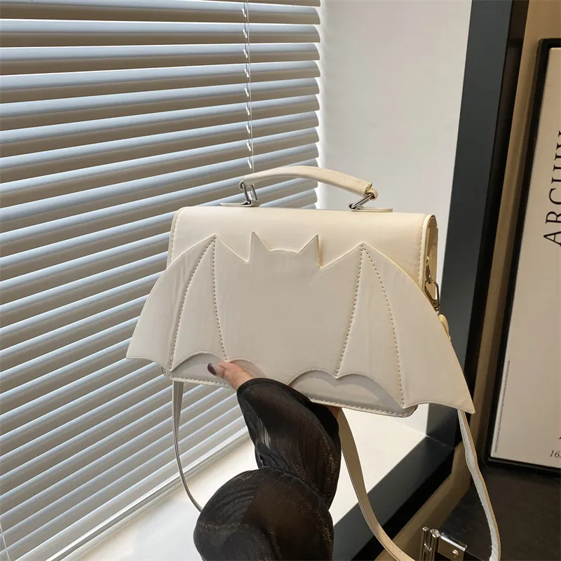 Bat Wings Shaped PU Leather Crossbody Bag Handbag For Women Gothic Halloween Party Shoulder Tote Trendy Small Purse Chic