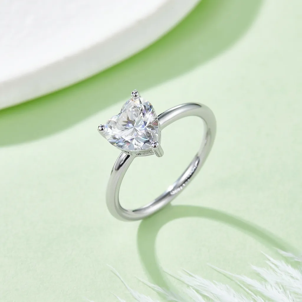 Luxury Heart Shape Moissanite Ring 925 Sterling Silver Heart Cut Engagement Wedding Finger Ring For Women Jewelry Gift