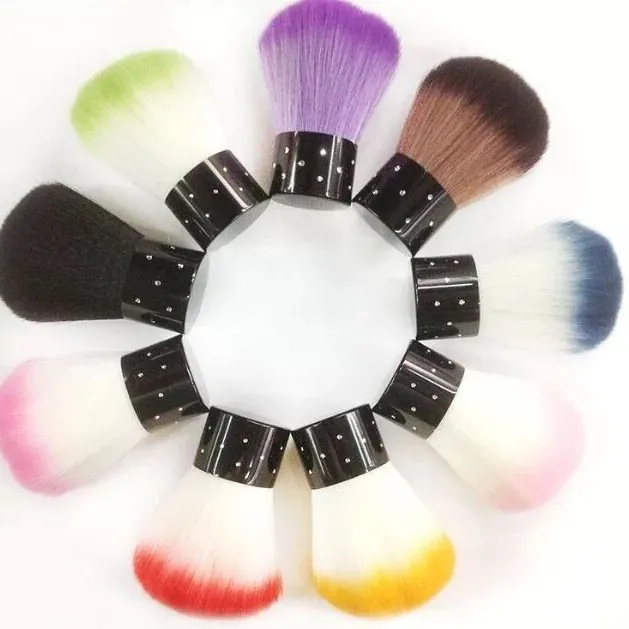 Nail Dust Cleaning Brush Mushroom Head Gradient Soft Synthetic Fiber Manicure Tool Rhinestone Handle Portable Beauty