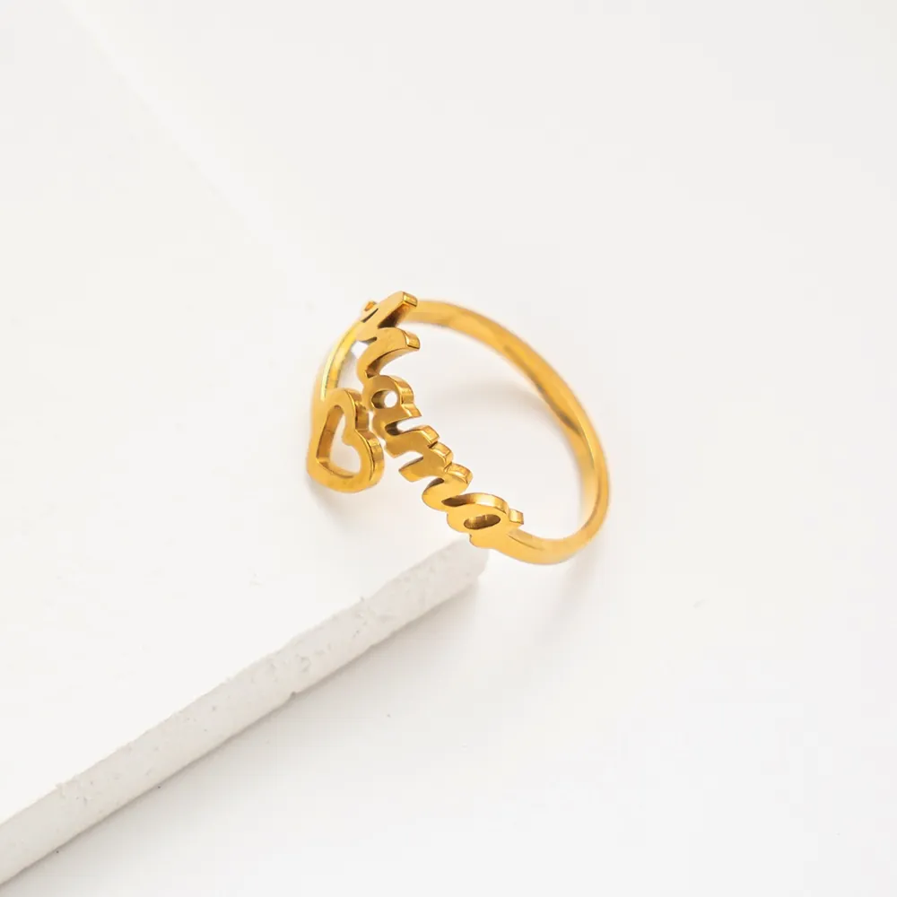Mama Herz Verstellbarer Offener Ring Edelstahl Muttertagsgeschenk Schmuck Für Damen