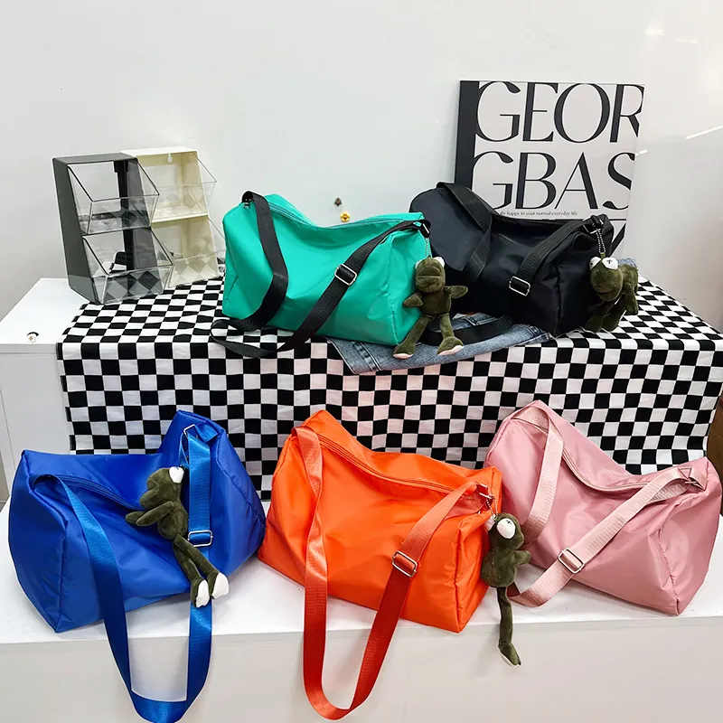 Borsa Da Viaggio Capiente Nylon Leggera Impermeabile Sport Palestra Hobo Borsa A Tracolla E Spalla Per Donna
