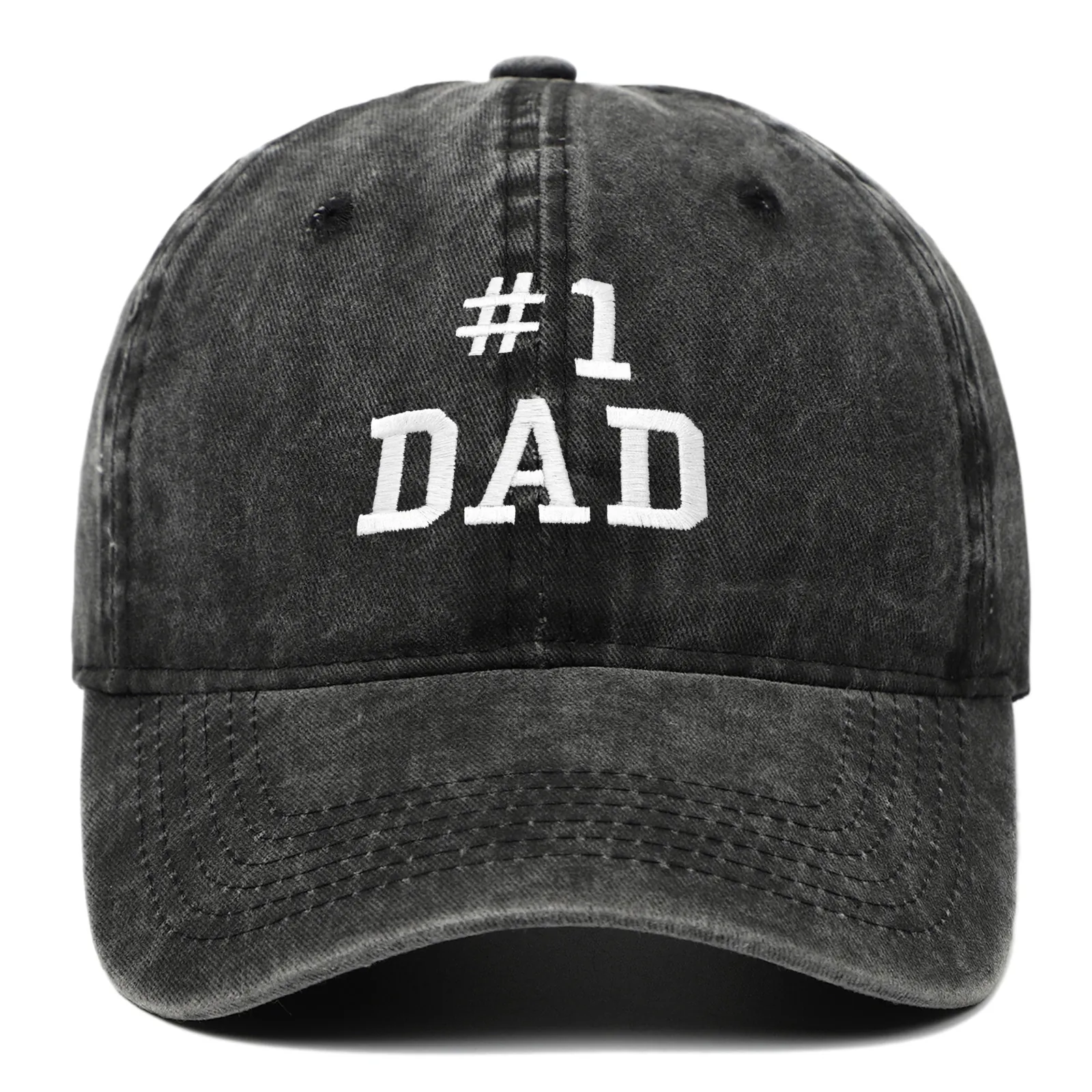 Washed Cotton Baseball Cap Dad Letter Embroidery Vintage Distressed Adjustable Dad Hat For Men Women