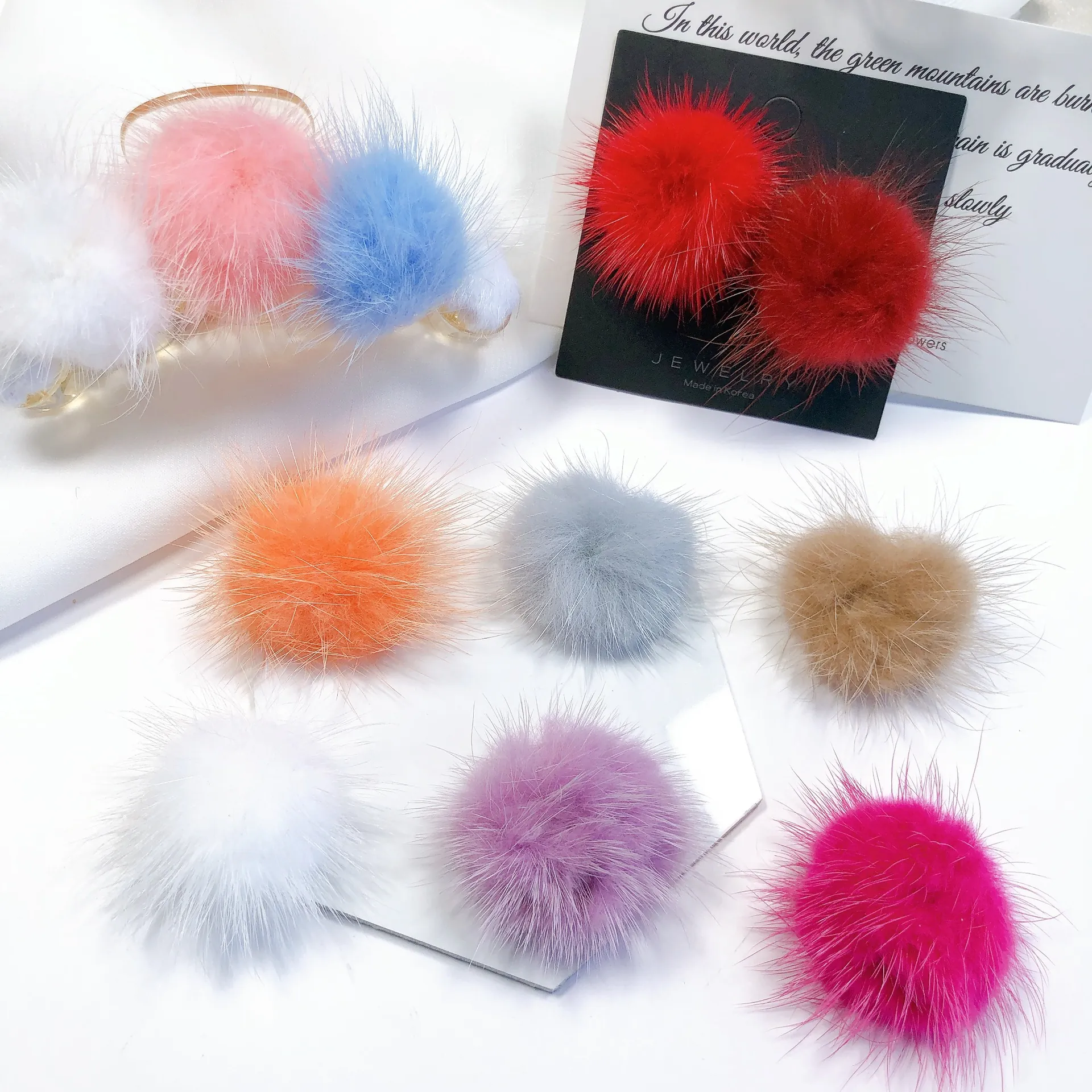Soft Plush Fur Pom Pom Balls Colorful Faux Furry Ball For DIY Jewelry Making Earrings Hair Ties Hat Decor Craft Accessories