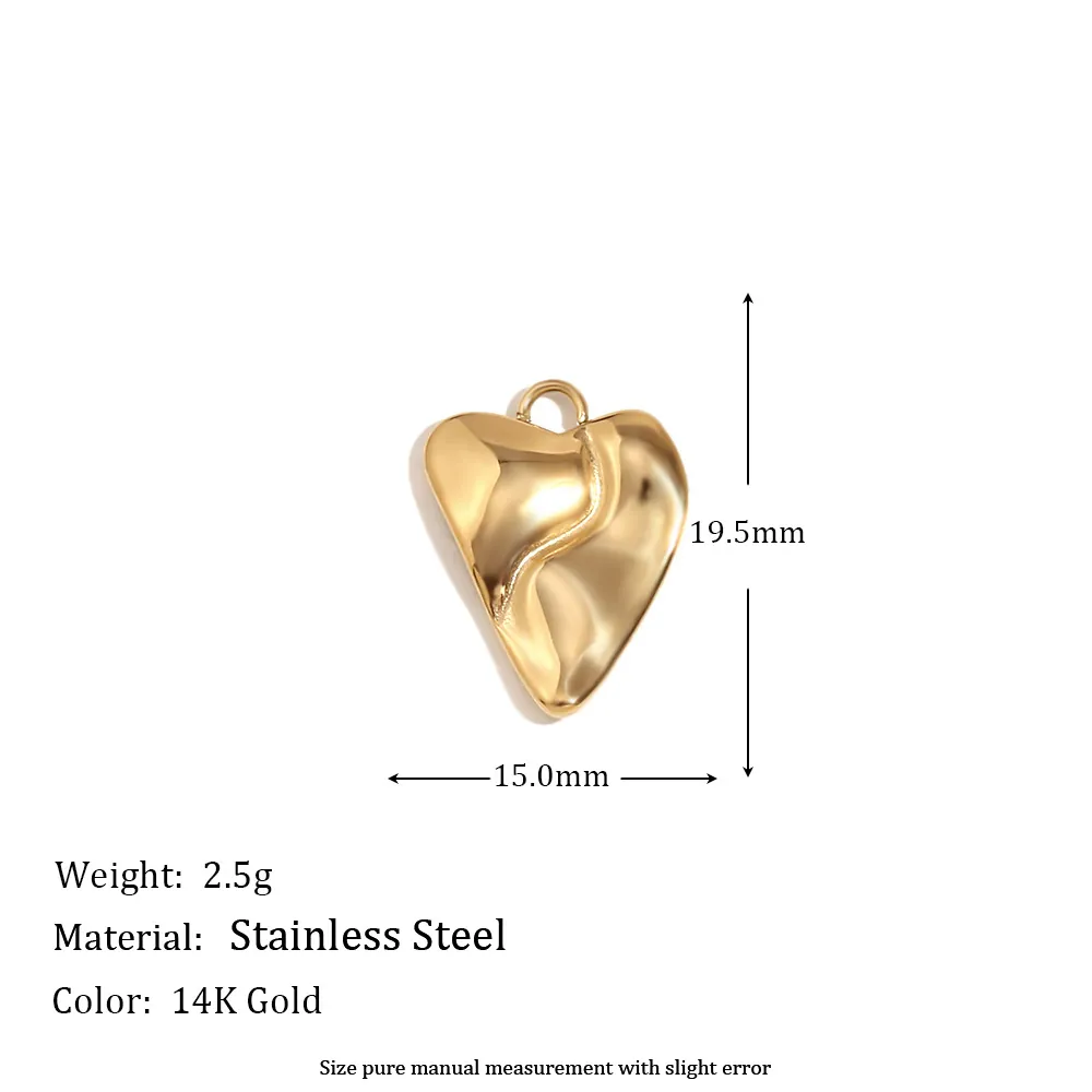 Stainless Steel Charms 14K Gold Plated DIY Jewelry Making Pendants For Necklace Bracelet Shell Sea Horse Bee Heart Star