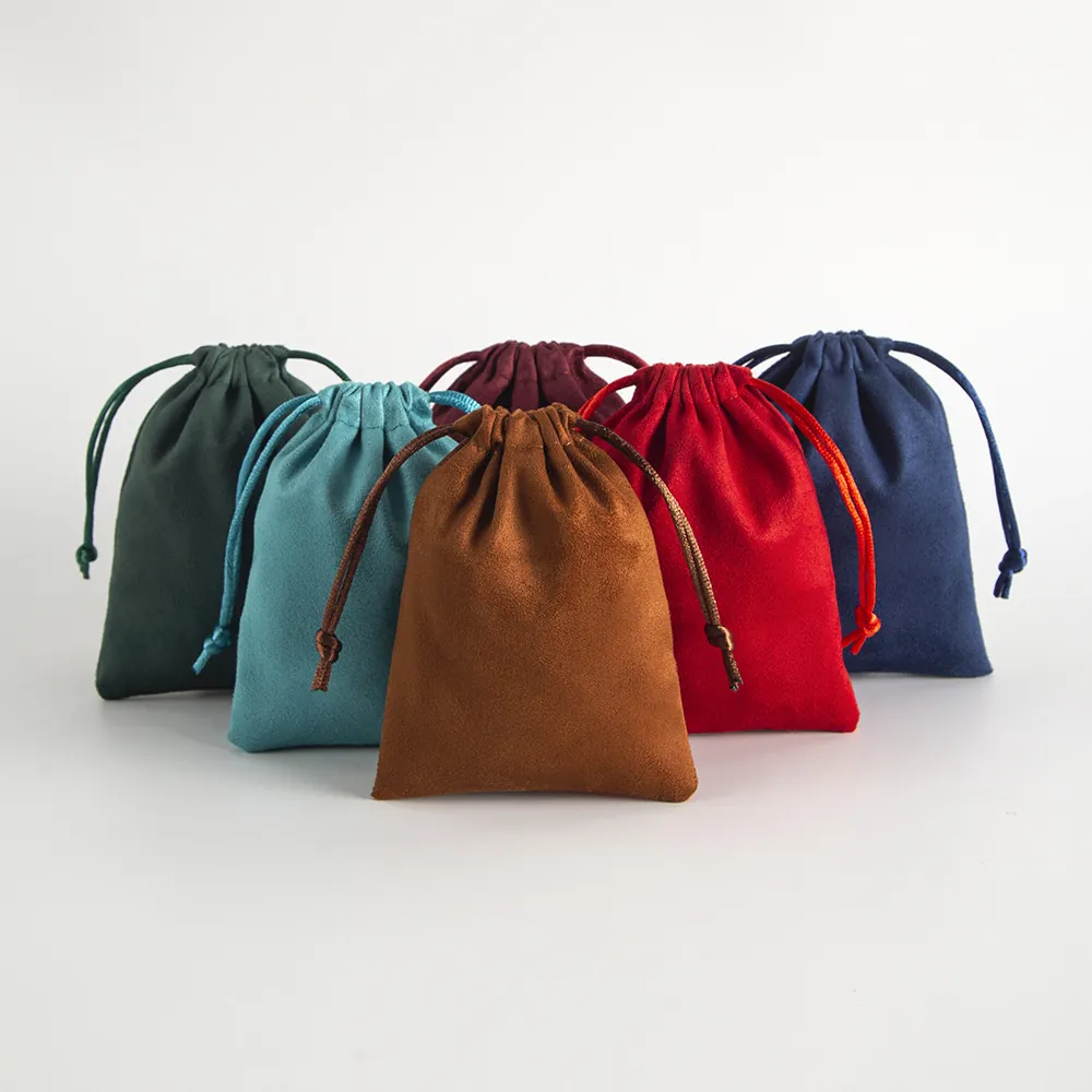 Jewelry Packaging Pouch Flannel Velvet Drawstring Bag Soft Dustproof Storage For Trinkets Gifts Accessories Small Items