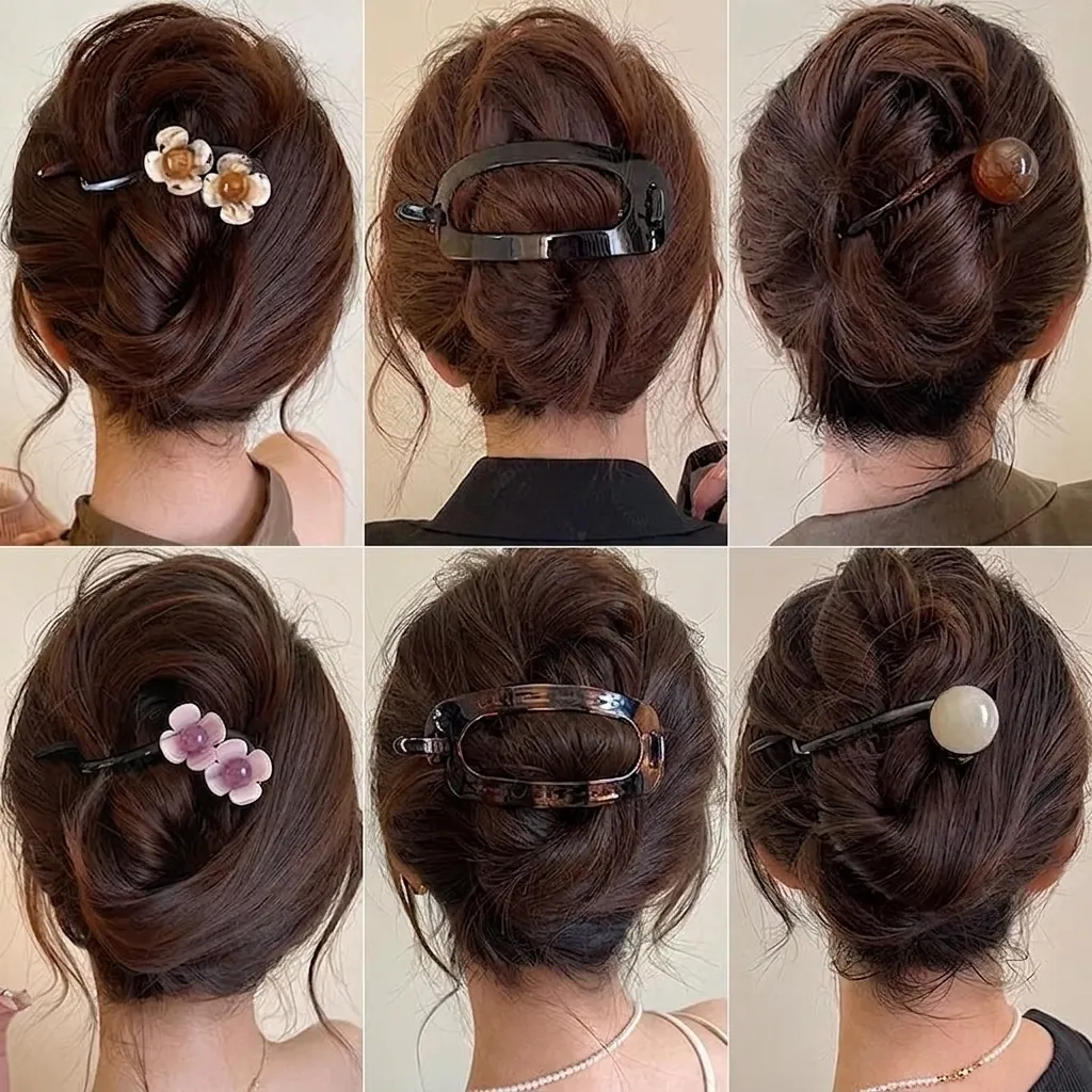 Minimalist Acrylic Twisted Hair Clip Elegant Flower Bow Design Barrette For Women Daily Versatile Hair Accessories Headwear