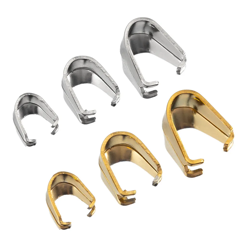 Bélières En Acier Inoxydable Plaqué Or 18K Connecteur De Pendentif Pour La Fabrication De Bijoux Collier Bracelet Bricolage