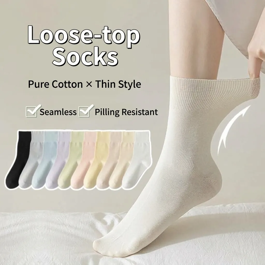 Mid-Tube Socks Children Summer Cotton Thin Loose Cotton Ladies Boneless Confinement Socks Zhuji Socks