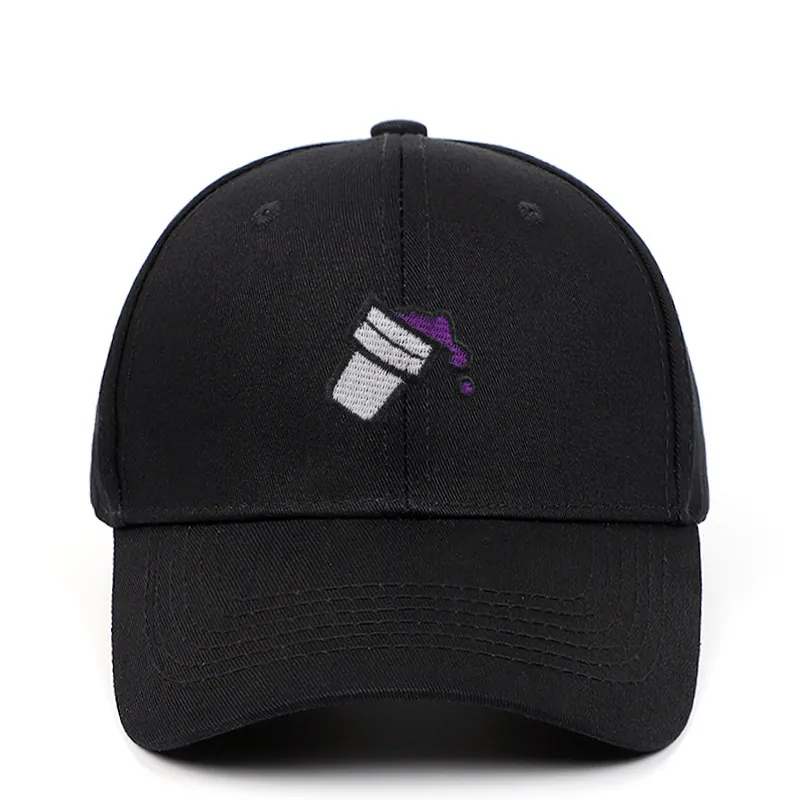 Baumwolle Baseballkappe Stickerei Verschütteter Becher Muster Streetwear Verstellbarer Sonnenhut Für Herren Damen