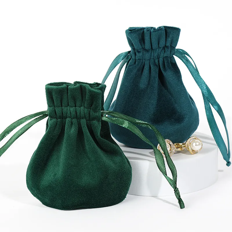 Velvet Drawstring Pouch Soft Plush Jewelry Storage Bag Portable Travel Small Gift Organizer For Ring Necklace Earring
