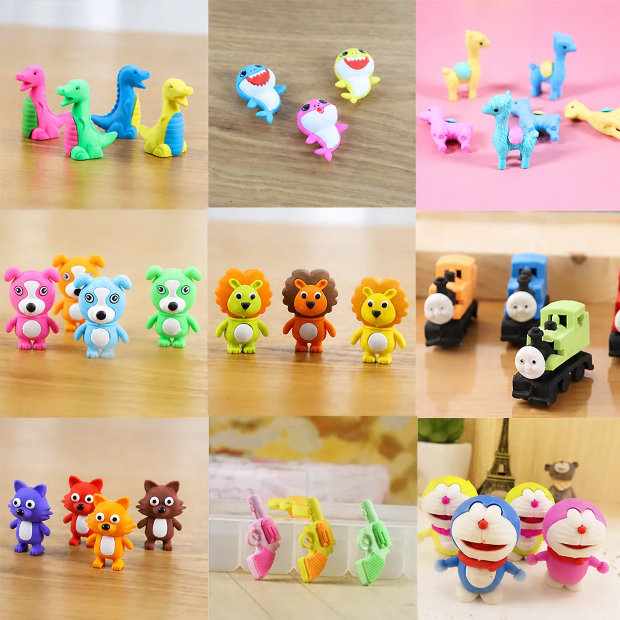 3D Tier Radiergummis Für Kinder Abnehmbare Montage Puzzle Gummi Radiergummi Neuheit Cartoon Schreibwaren Schulbelohnungen Partygeschenke