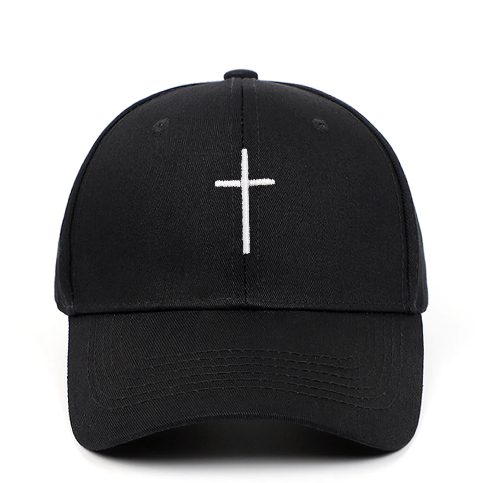 Embroidered Cross Baseball Cap Cotton Adjustable Breathable Outdoor Casual Sun Protection Dad Hat For Men Women