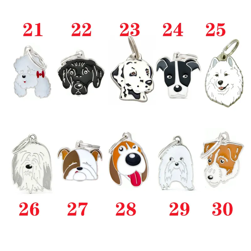 Cartoon Dog Head Keychain Alloy Enamel Animal Pendant Husky Bulldog Poodle Pet ID Tag Accessories Keyring For Bag Charm