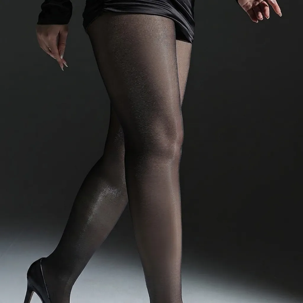 Women Plus Size Oil Glossy Pantyhose Shiny Ultra Thin Sheer Tights High Elasticity Sexy Stockings Anti Hook