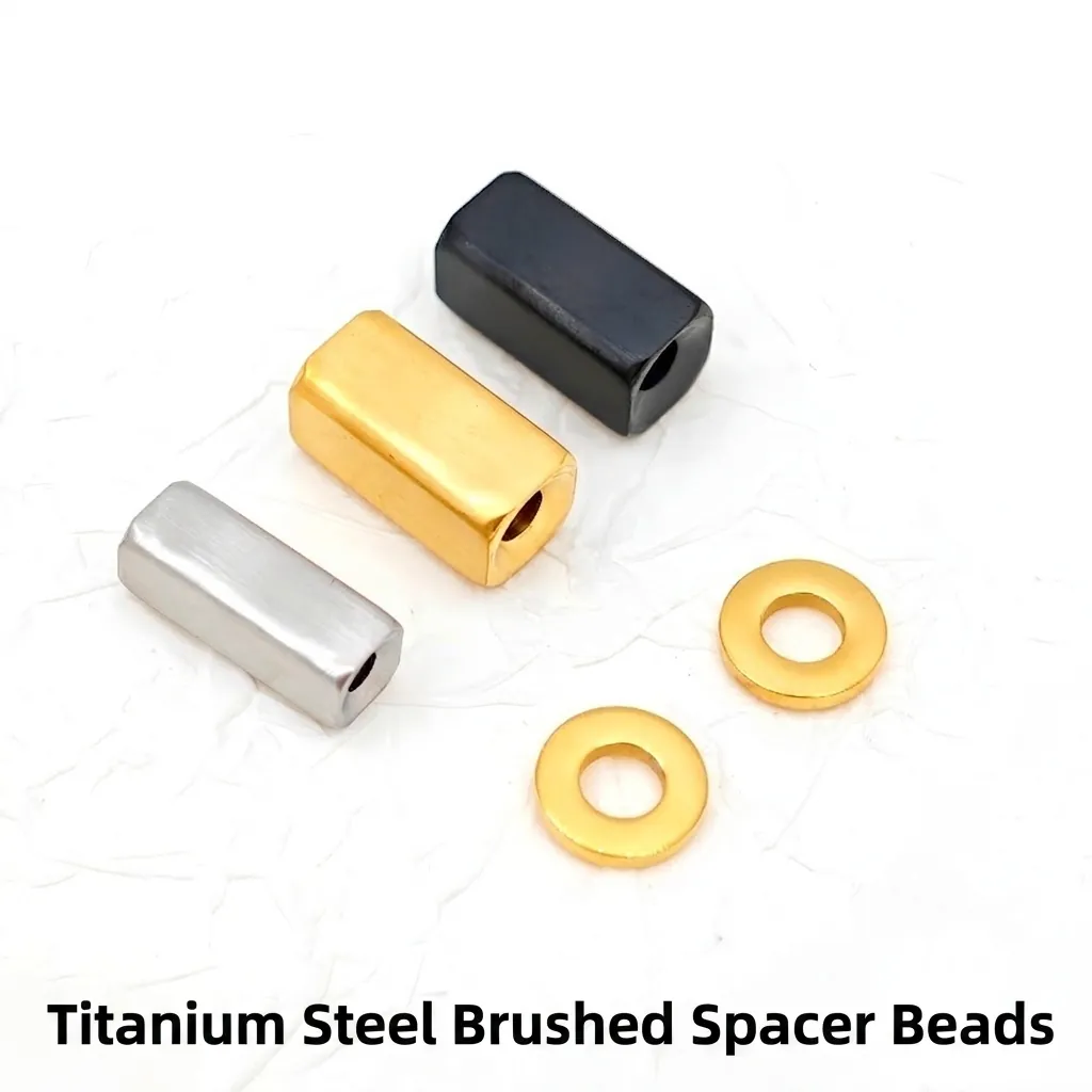 Titanium Steel Spacer Beads Brushed Polished DIY Jewelry Making Bracelet Necklace Accessories For Jewelry Findings