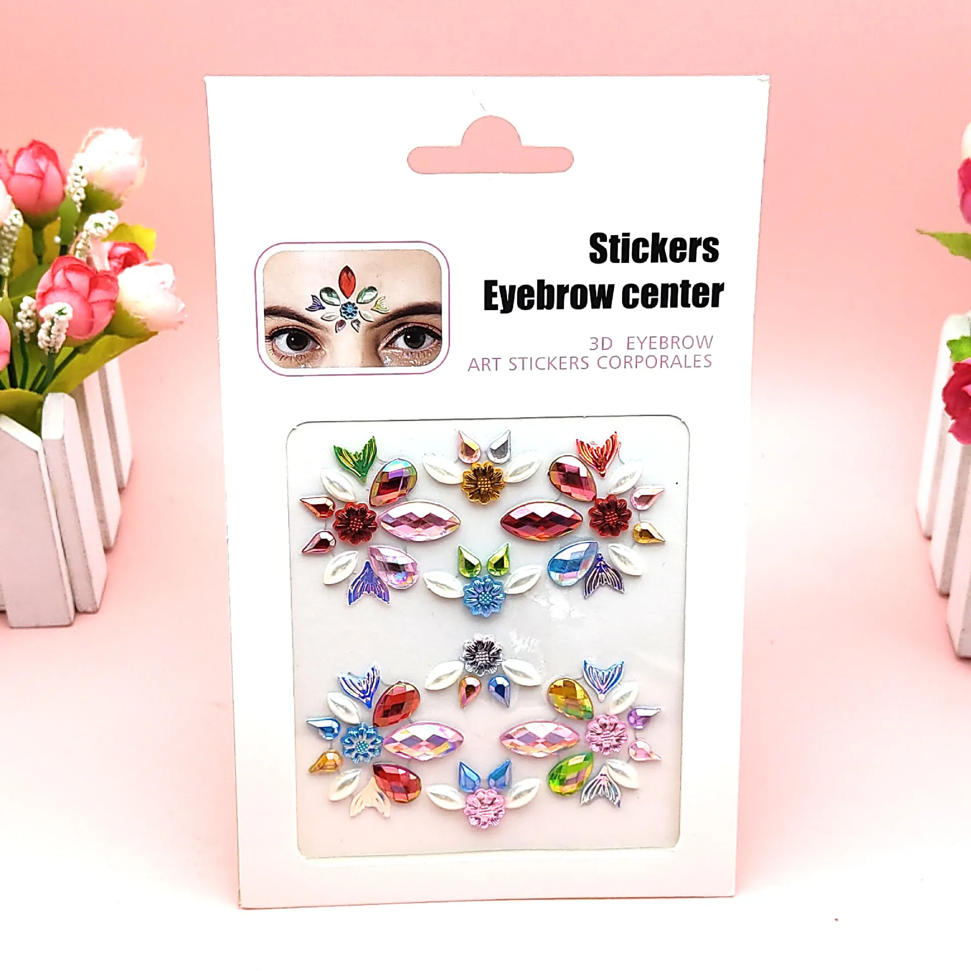 Acrylic Face Gems Rhinestone Crystal Face Stickers Eyebrow Center Body Art Temporary Tattoo Makeup Festival Party Jewelry
