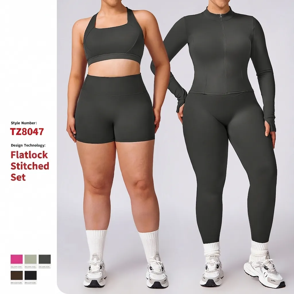 Women Plus Size Yoga Fitness Set Sports Bra High Waist Leggings Flare Pants Quick Dry Polyamide Elastane Activewear