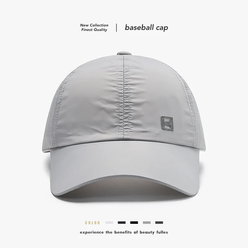 Quick Drying Baseball Cap Breathable Laser Perforated Polyester Outdoor Sports Sun Hat Adjustable For Men Women