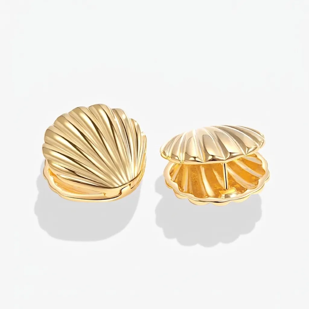 French Vintage Minimalist Shell Texture Stud Earrings Elegant Gold Silver Plated Copper Jewelry High End Metal Earrings Women Daily Accessories