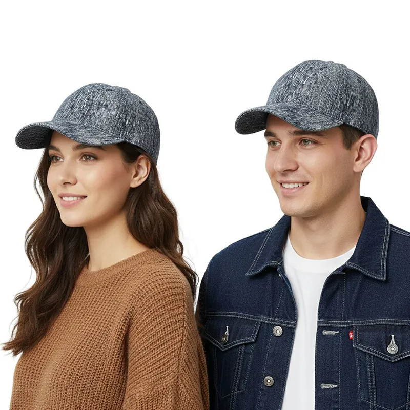 Denim Cotton Baseball Cap Vintage Rain Streak Pattern Adjustable Sun Protection Outdoor Casual Hat Unisex