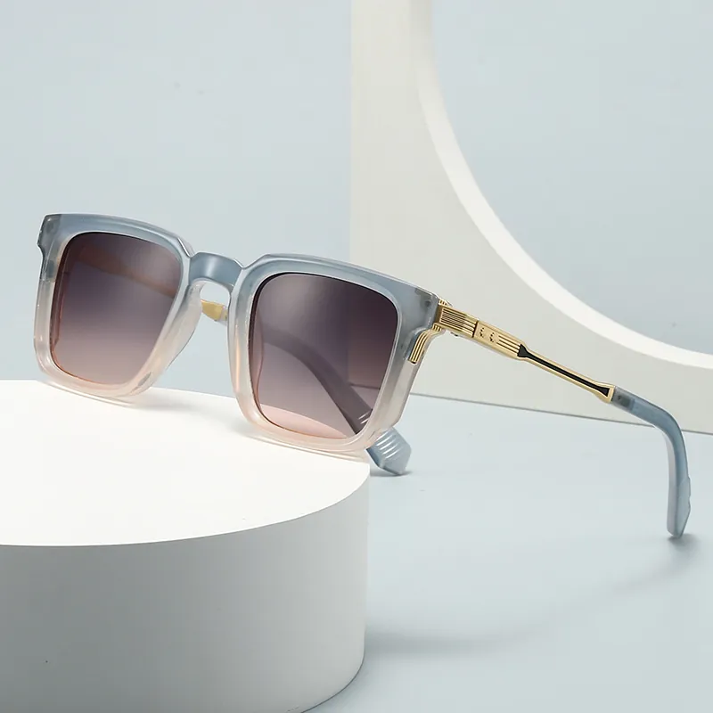 Retro Square Frame Sunglasses For Men Women UV400 Protection Metal Plastic Mixed Frame Eyewear For Driving Travel Daily