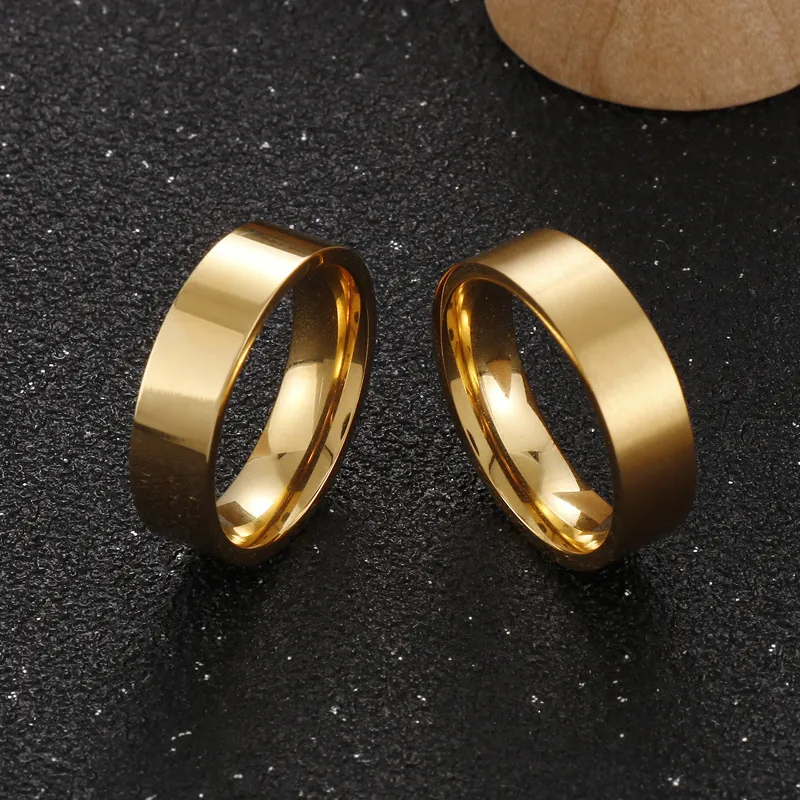 Minimalist Stainless Steel Band Ring Brushed Polished Finish Geometric Personalized Jewelry Men Women