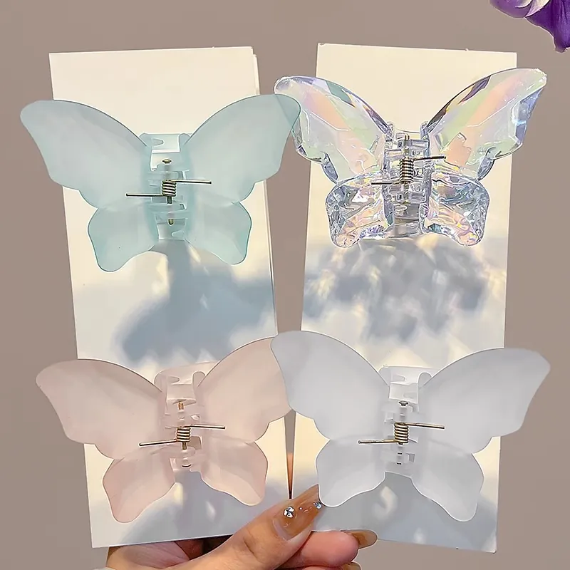 Butterfly Hair Claw Clip Bow Hair Clips Acrylic Satin Velvet Artificial Pearl Elegant Styling Headwear Accessories Women Girls