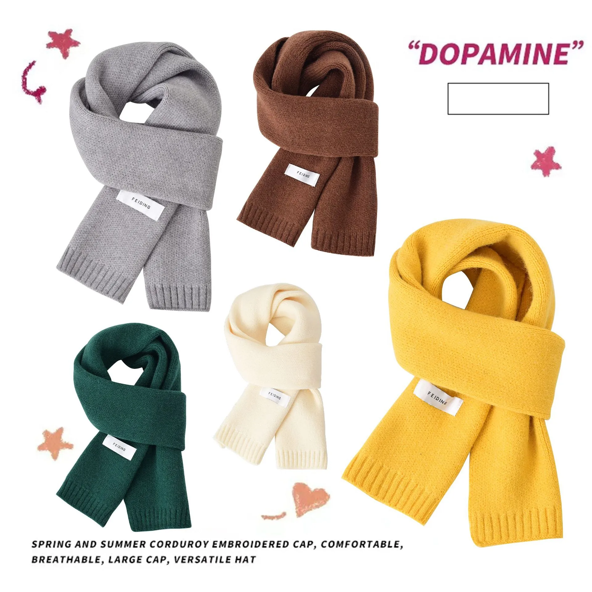 Écharpe Tricotée pour Enfants Couleur Unie Douce Chaude Coupe-vent Tour de Cou en Polyester pour Garçons Filles Automne Hiver