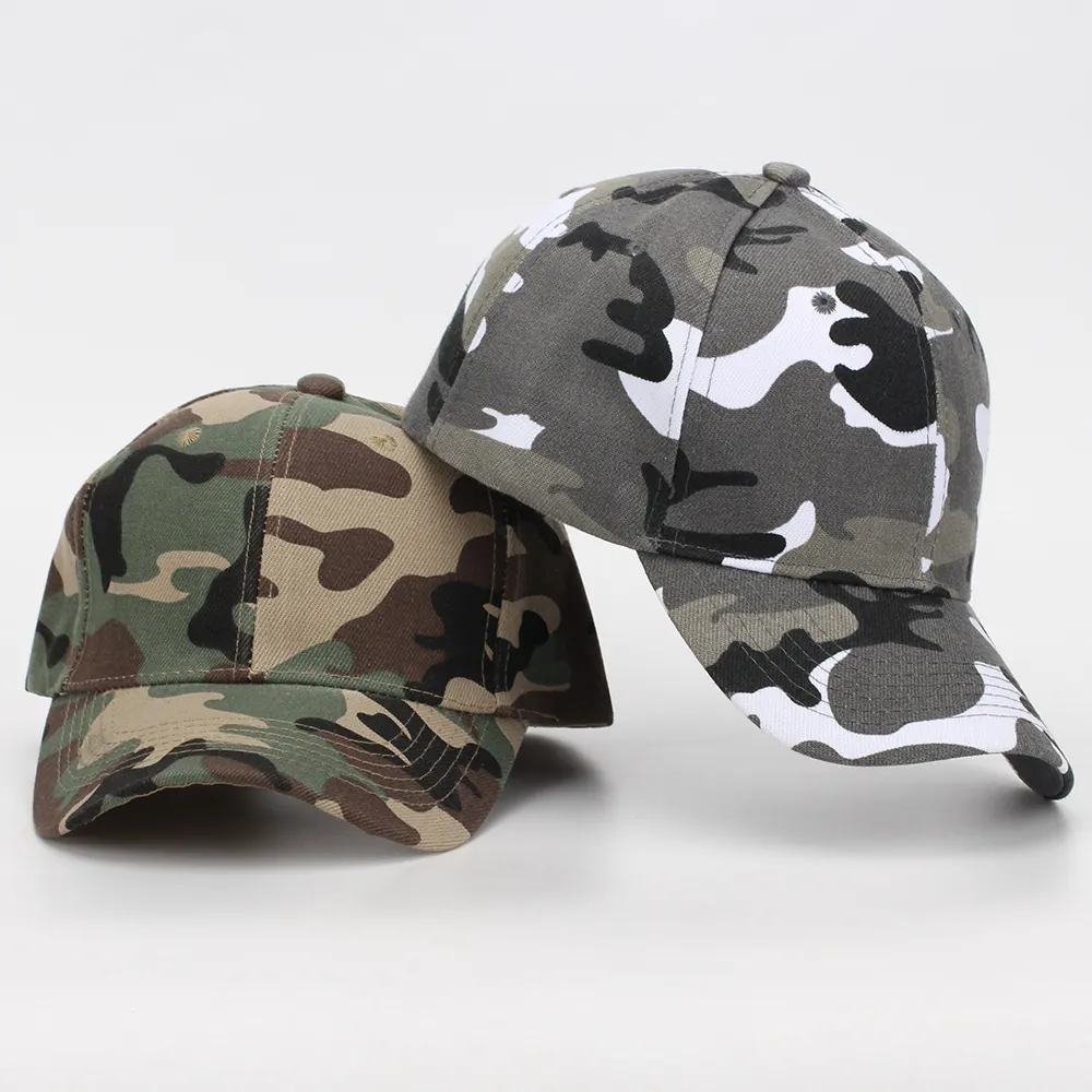 Casquette De Baseball Camouflage Coton Polyester Visière Courbée Réglable Tactique Sport Plein Air Unisexe