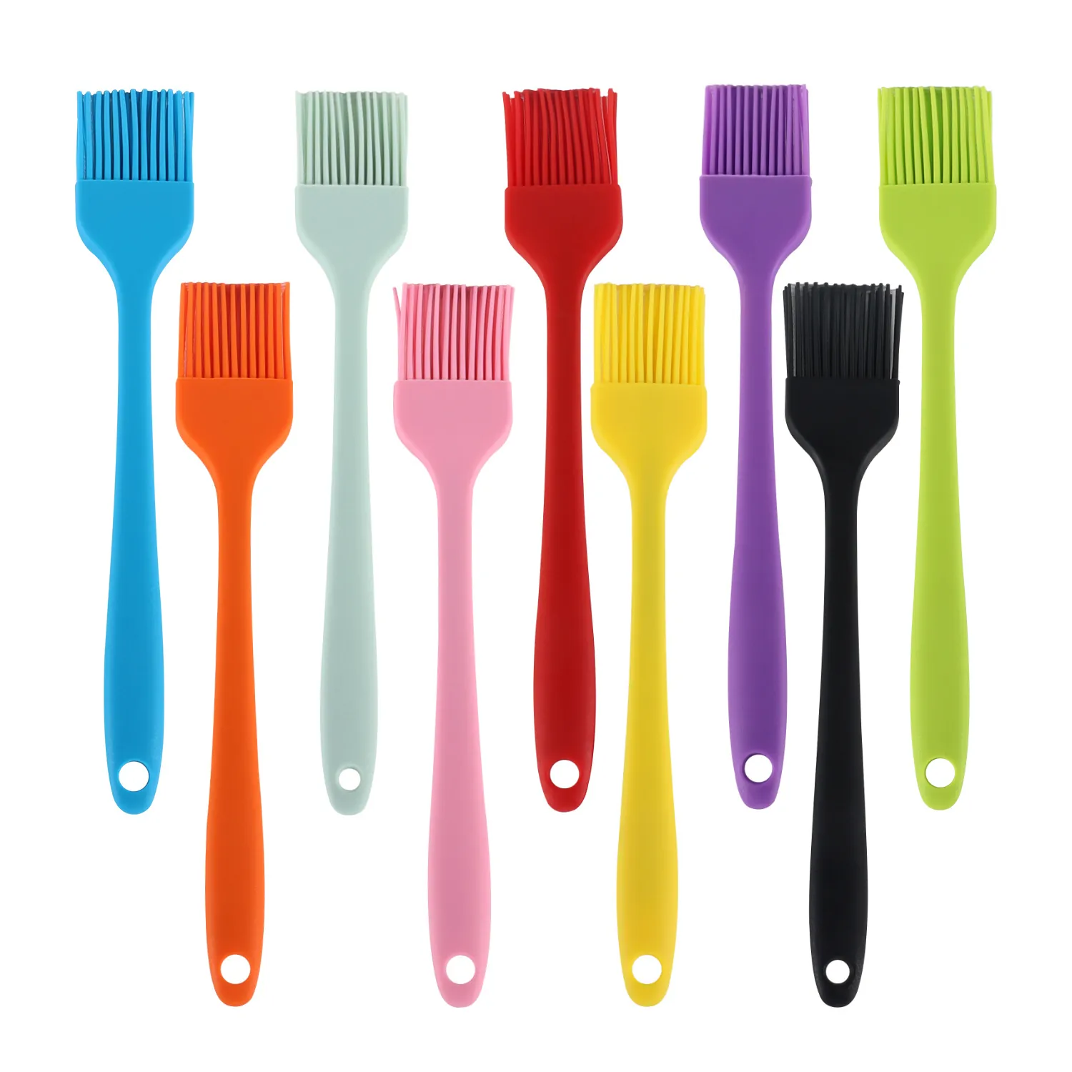 Silicone Oil Brush Heat Resistant One Piece Pastry Basting Brushes For BBQ Baking Cooking Grilling Colorful Kitchen Tool