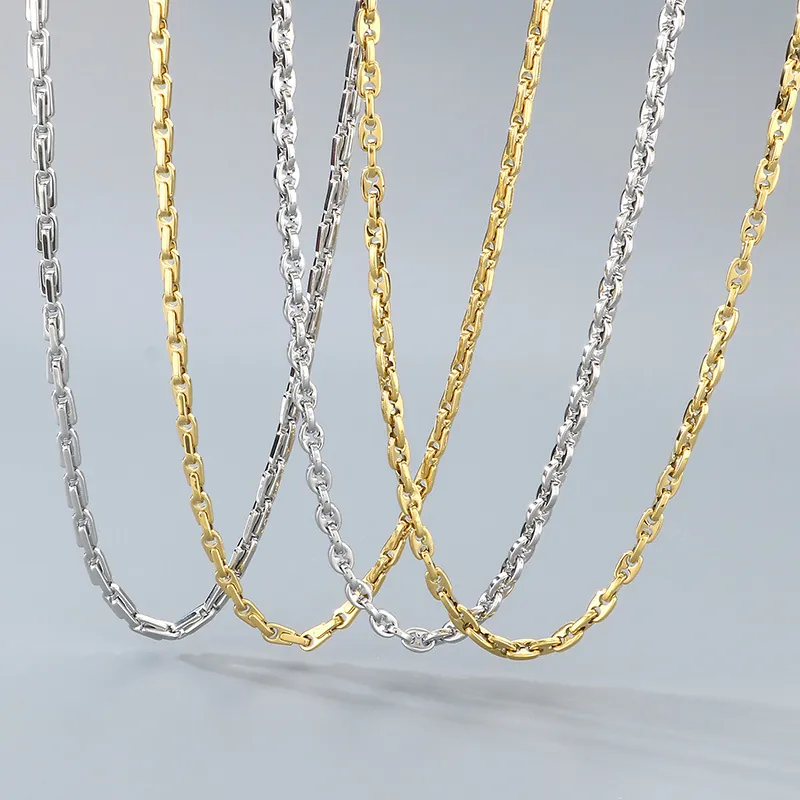 Collier Chaîne En Acier Inoxydable Maillon Ancre Mariner Punk Hip Hop Bijoux Minimalistes Pour Hommes Femmes