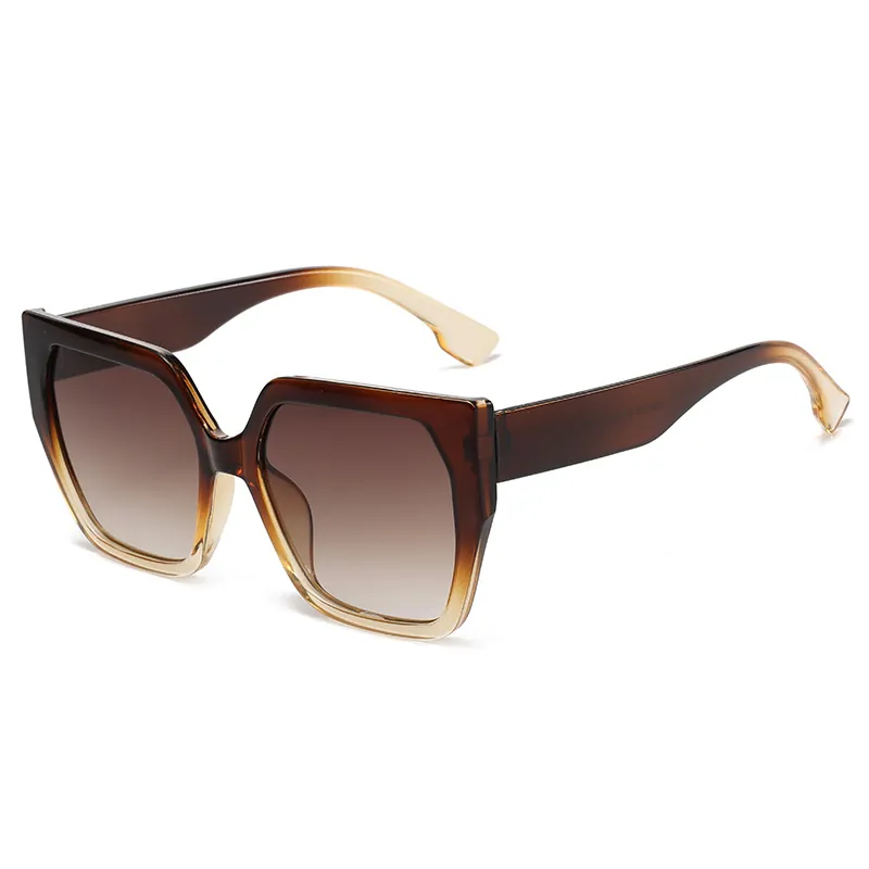 Oversized Square Sunglasses Retro Thick Frame PC Material UV400 Protection Fashion Trendy Outdoor Travel Eyewear
