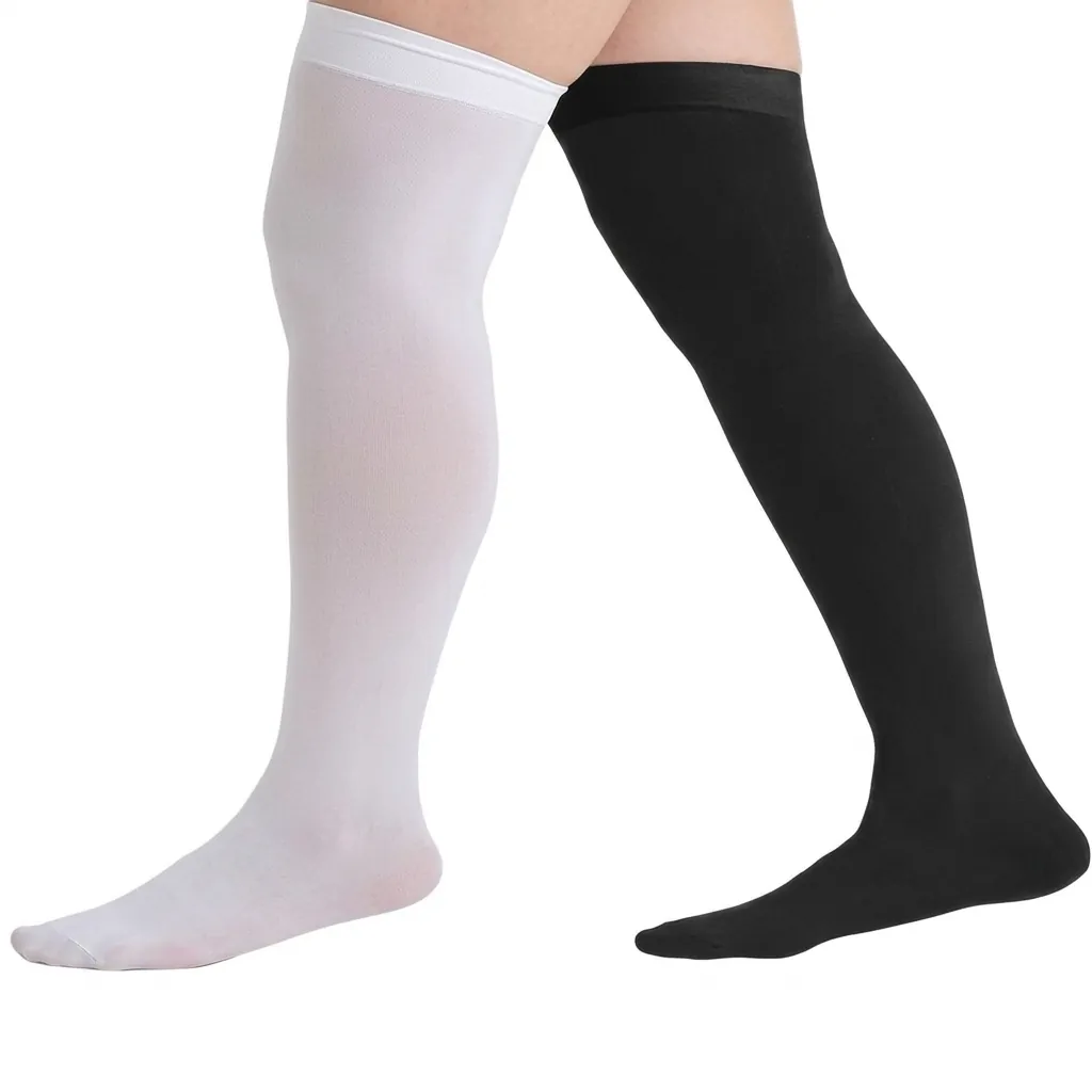 Chaussettes Hautes Cuisses Velours Nylon Élastique Antidérapant Large Bord Respirant Style Japonais JK Pour Femmes Filles