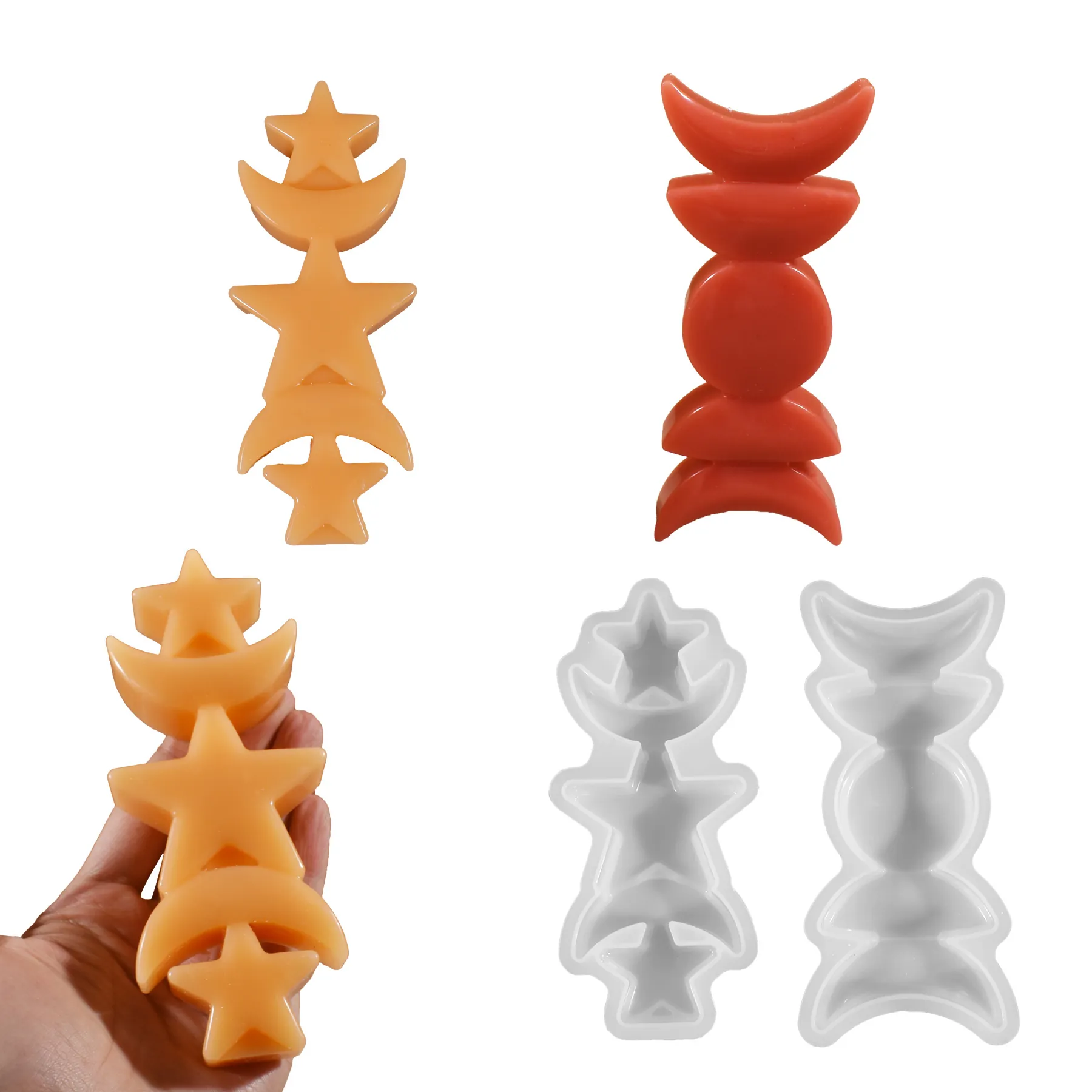 Stampo In Silicone Fasi Lunari Stella Per Candele Fai Da Te Artigianato In Resina Sapone Decorazione Celeste Artigianato Professionale