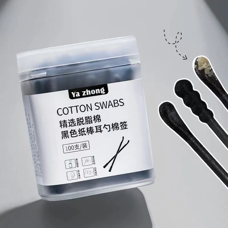 Dual Ended Cotton Swabs With Spiral And Spoon Tips Absorbent Cotton Paper Stick For Makeup Removal And Ear Cleaning