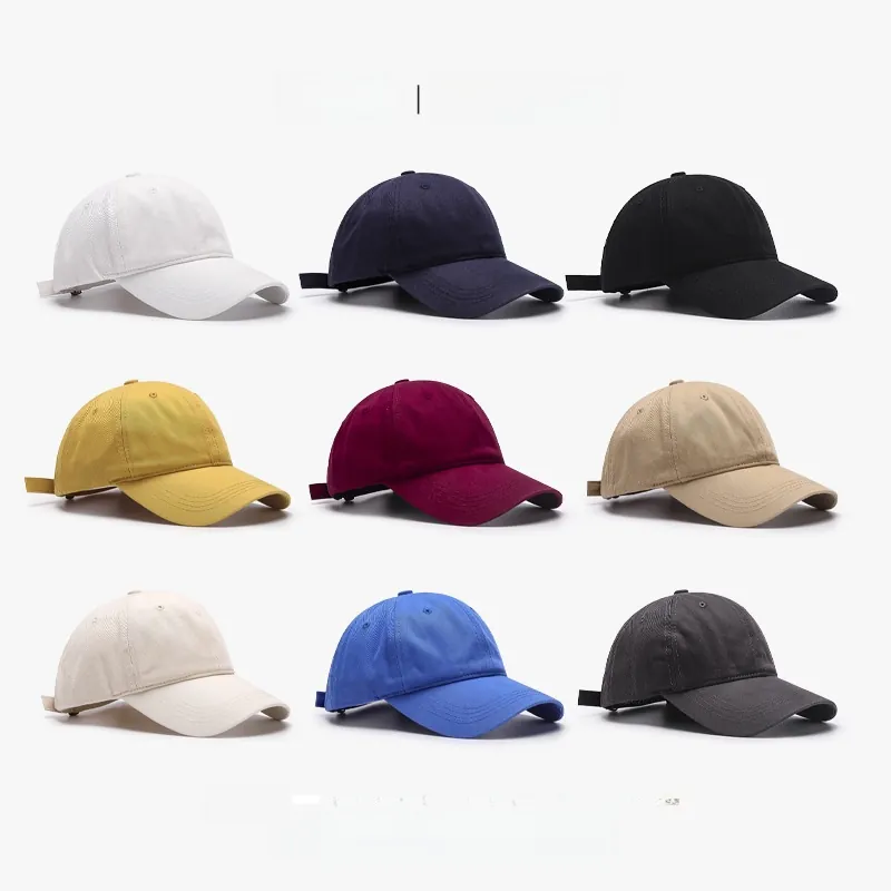 Baseball Cap Pure Cotton Solid Color Minimalist Sun Protection Adjustable Outdoor Unisex Curved Brim Peaked Cap Hat