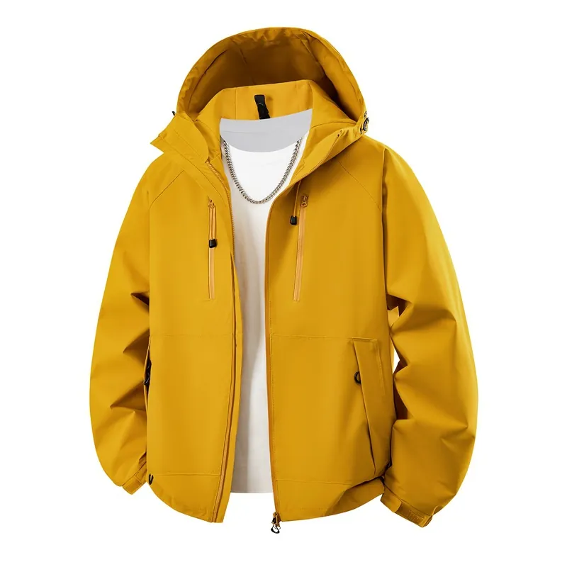 Herren Damen Outdoor Wasserdichte Kapuzenjacke Winddicht Atmungsaktiv Bergserie Mantel Funktionale Sportbekleidung Polyester Top