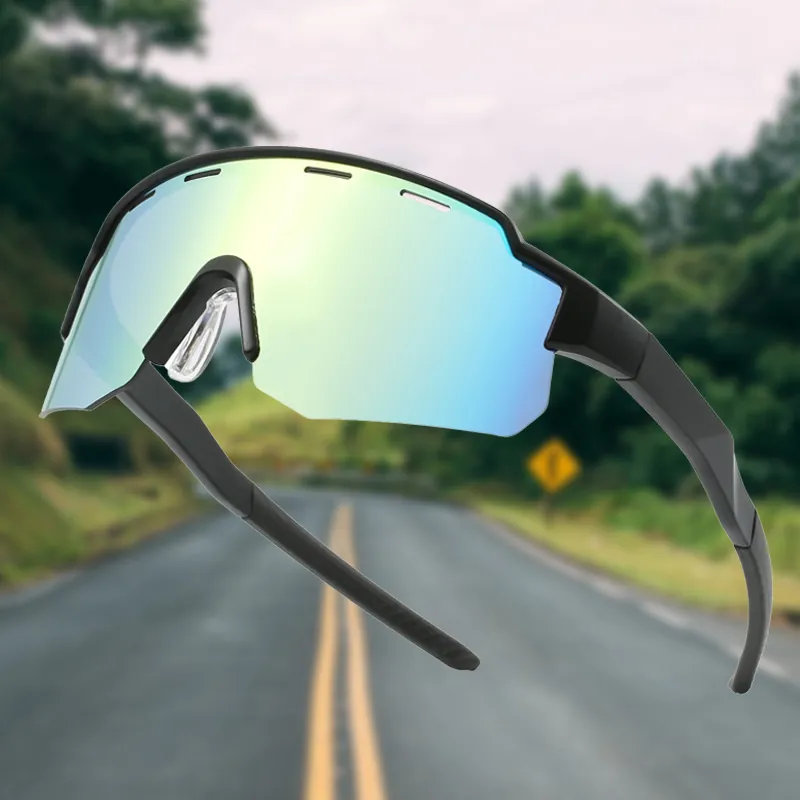 Unisex Outdoor Sports Cycling Sunglasses Lightweight PC TR90 Frame UV400 Protection Windproof Shield Wrap Around Mirror Lens