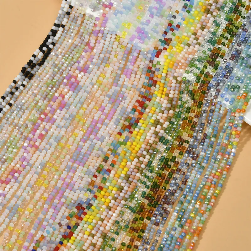 Facettierte Radperlen Kristallglas Bunte DIY Schmuckherstellung Material Für Halskette Armband Basteln