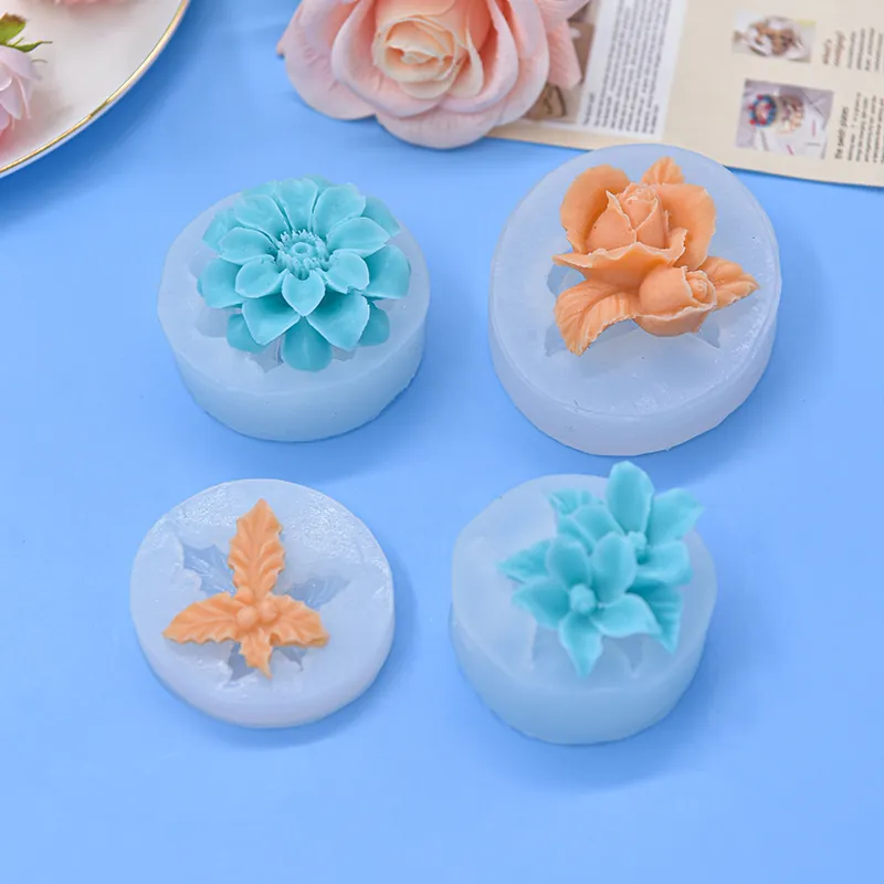 Flower Leaf Silicone Molds DIY Baking Fondant Chocolate Soap Candle Crafting Tools Decorative Cake Dessert
