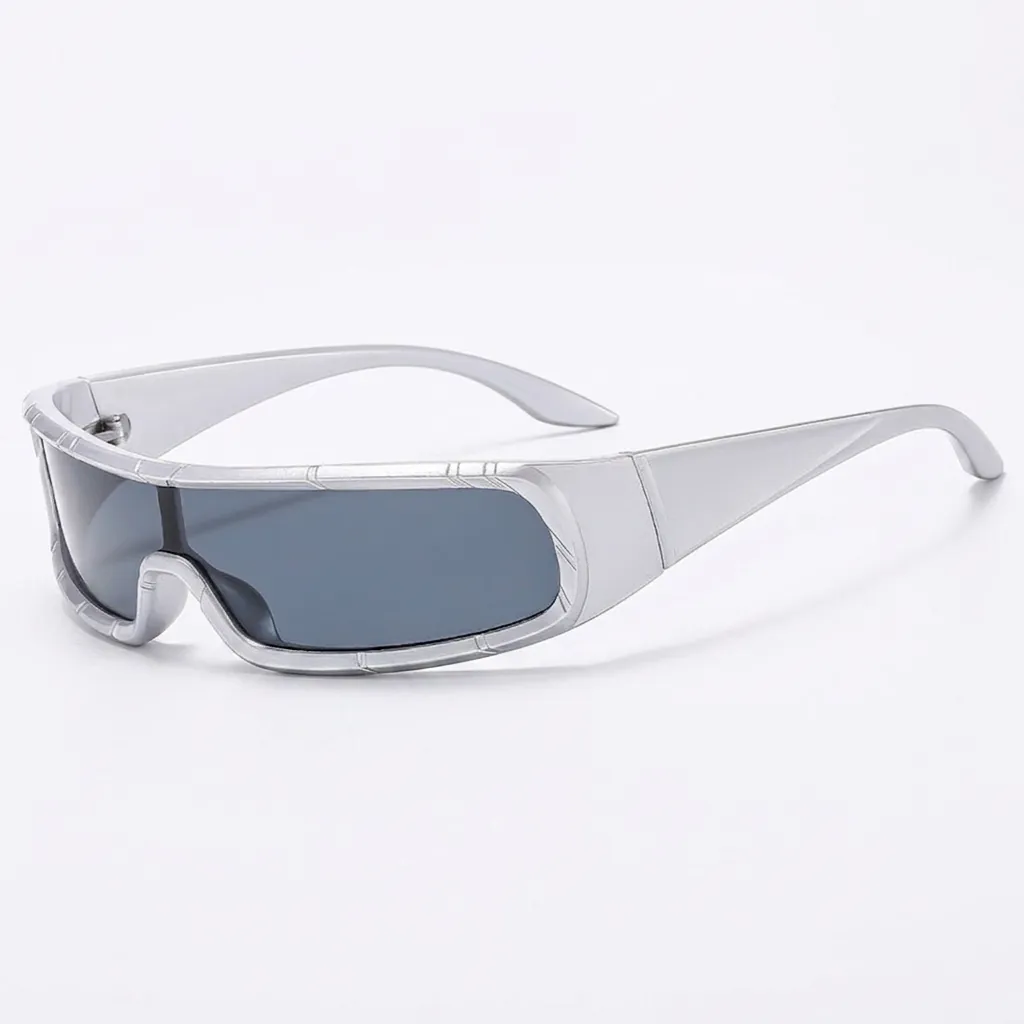 Cyberpunk Sports Sunglasses One-piece Shield PC Frame UV400 Protection Outdoor Cycling Y2K Punk Eyewear Men Women