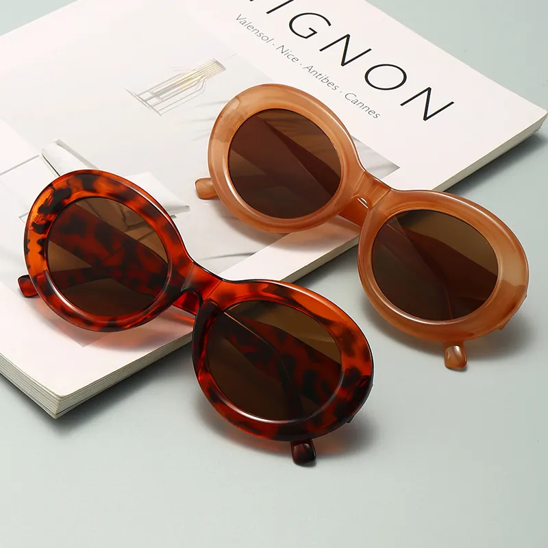 Retro Oval Sonnenbrille UV400 Schutz Vintage Punk Streetwear Brille Für Herren Und Damen PC Rahmen AC Gläser Mode Shades