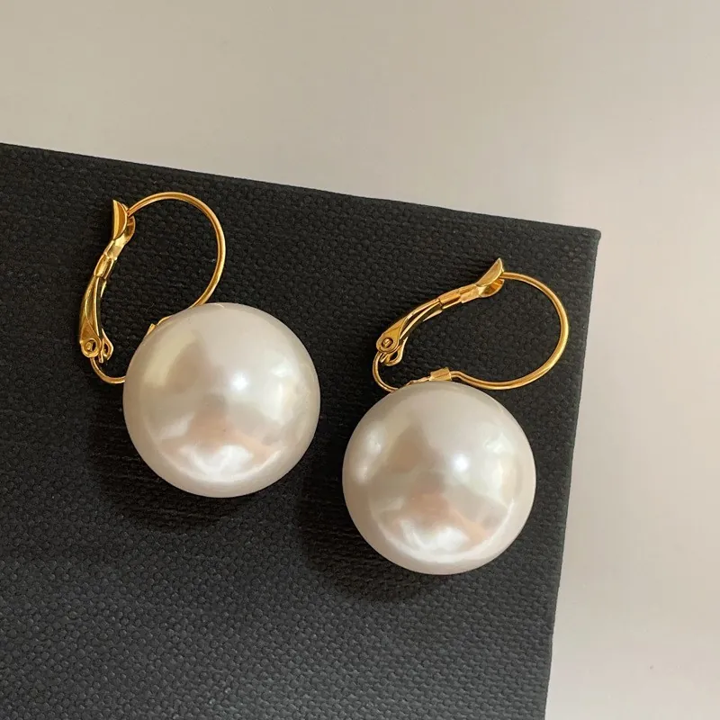 Orecchini A Cerchio Con Künstliche Perle Stile Vintage Francese Placcato Oro Lega Con Perno In Argento Sterling 925 Gioielli Chic Donna