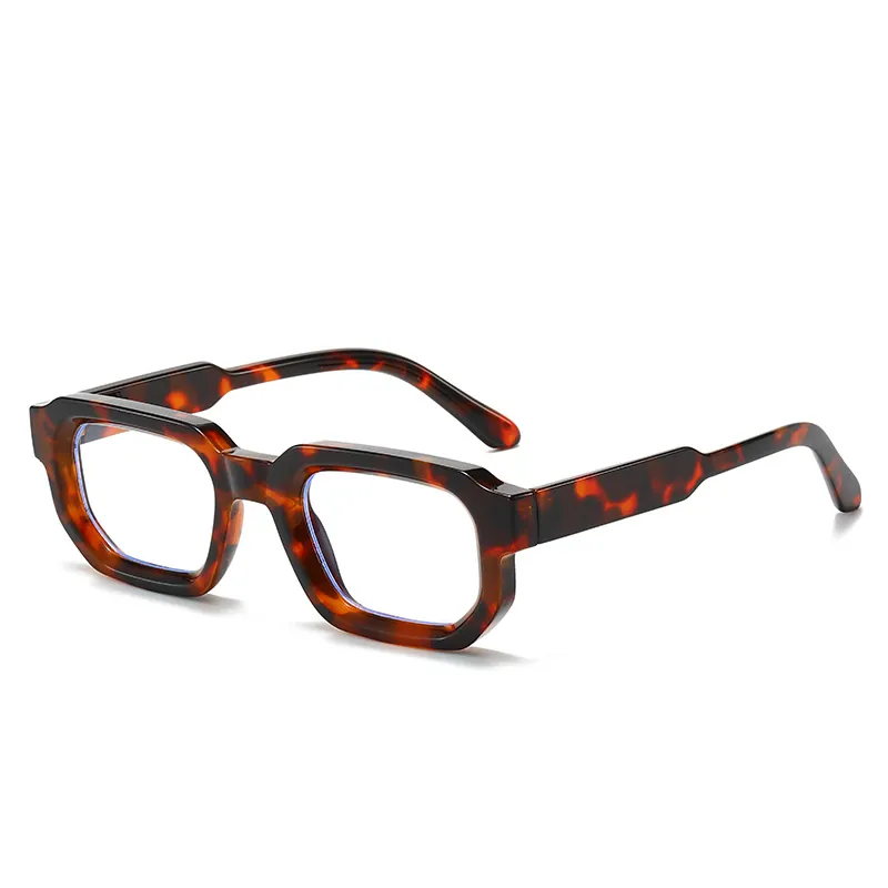 Retro Hexagonal Optical Glasses Frame Anti Blue Light PC Thick Square Eyeglasses For Women Men Unisex