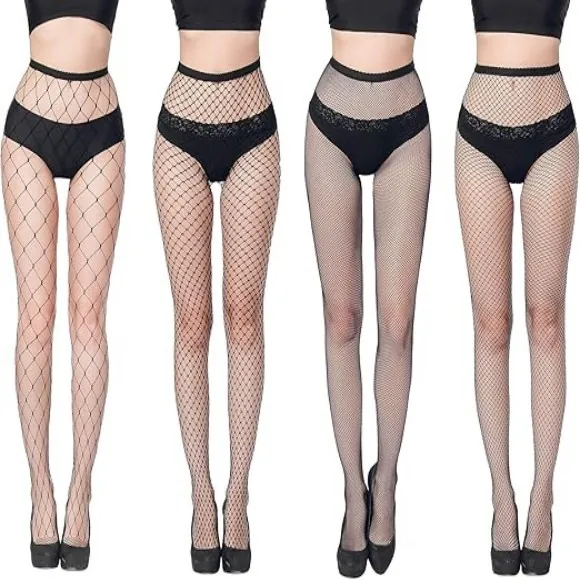 Collants Résille Femme Haute Élasticité Nylon Ajouré Bas À Mailles Mode Clubwear Danse Latine Sexy Pantyhose