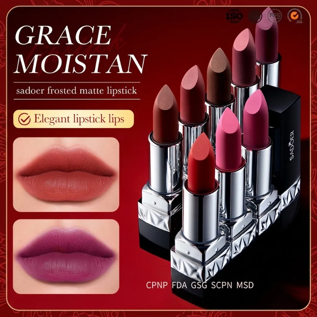 Rouge À Lèvres Mat Velours Longue Durée Hydratant Texture Lisse Maquillage Des Lèvres Élégant