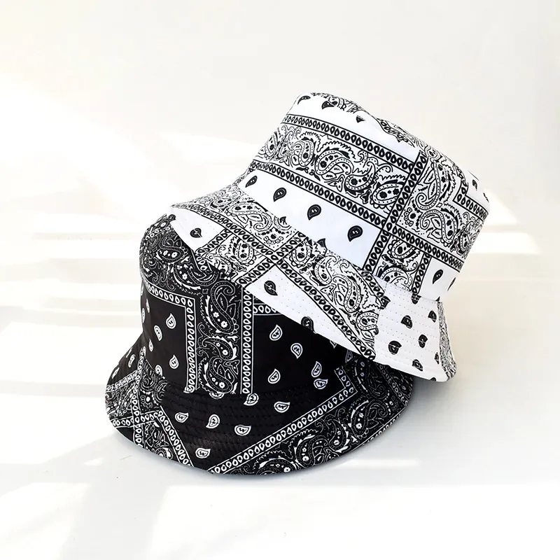 Paisley Bandana Print Fischerhut Wendbar Faltbar Sonnenschutz Streetwear Mode Unisex Sommer Reise