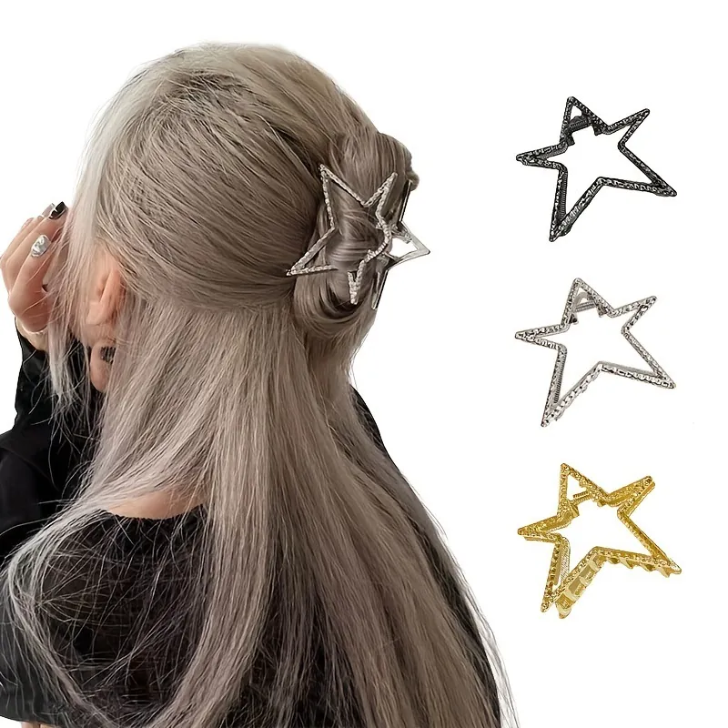 Molletta Per Capelli A Stella Lega Di Metallo Stile Y2K Tenuta Forte Forcine Per Capelli Da Donna Antiscivolo Accessorio