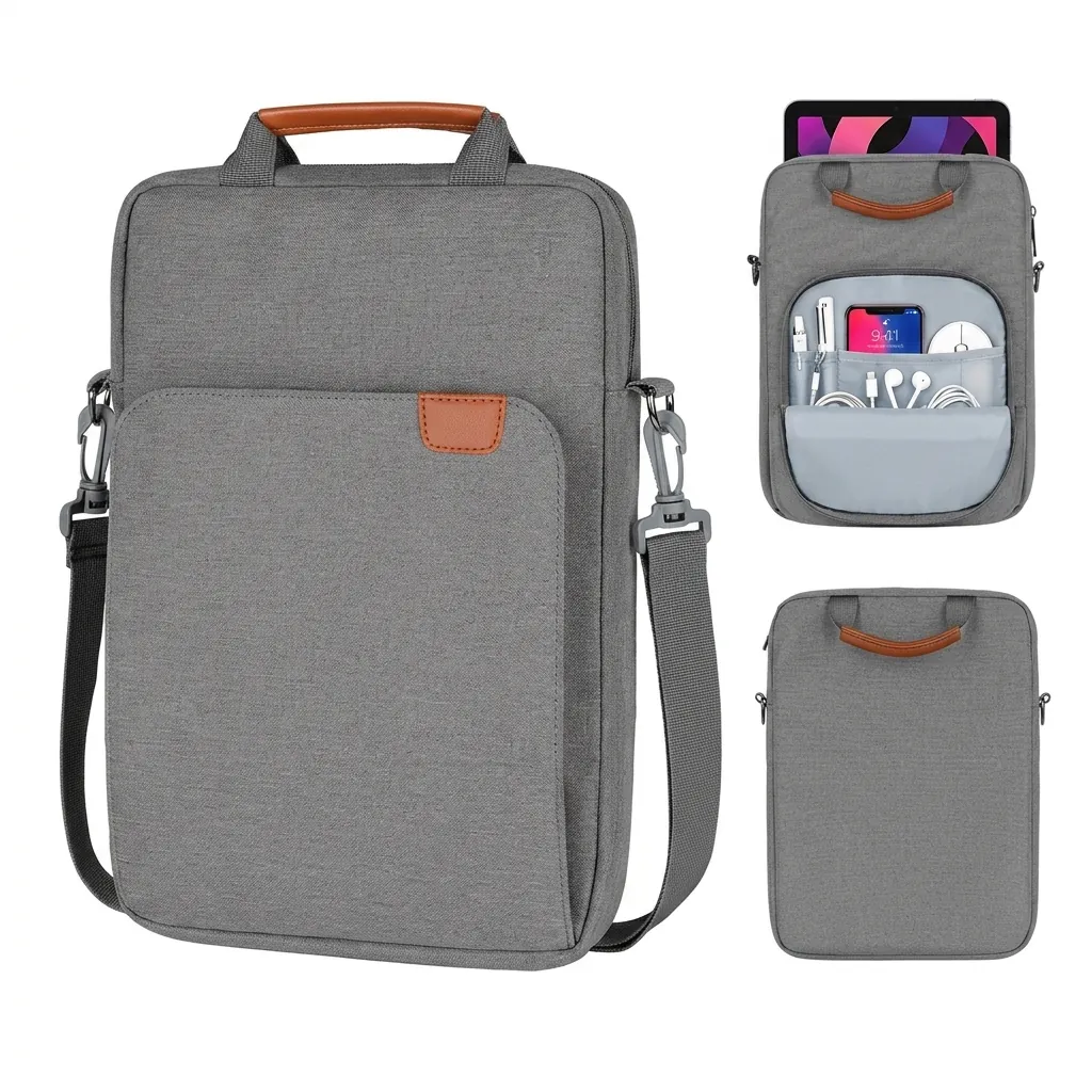 Waterproof Polyester Laptop Messenger Bag Soft Lining Shockproof Tablet Sleeve With Adjustable Strap For Notebook Computer